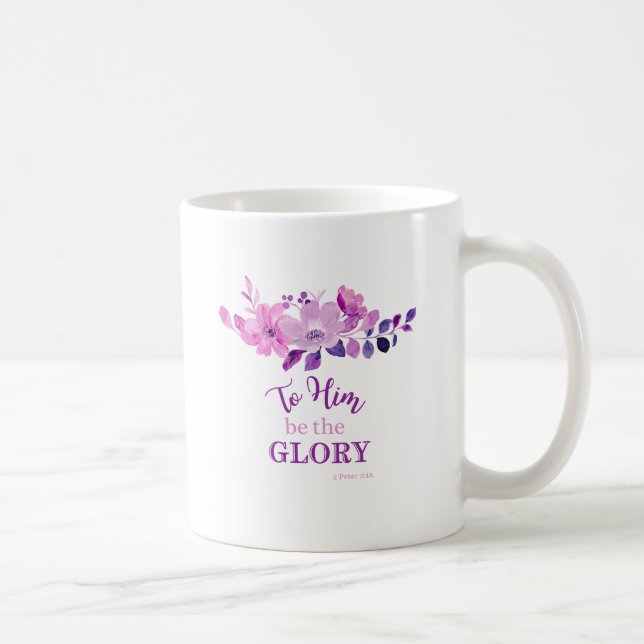 Purple Christian Quote Floral Coffee Mug (Right)