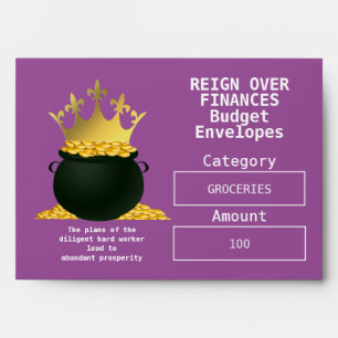 Purple Christian REIGN OVER FINANCES Budget Cash Envelope