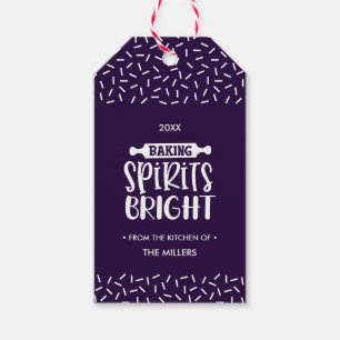 Purple   Christmas Baking Spirits Bright Gift Tags