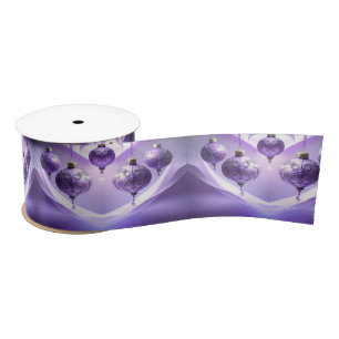 Purple Christmas Ball Holiday Satin Ribbon