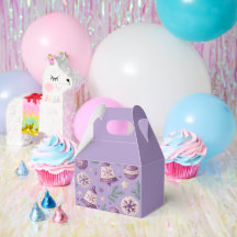 "Purple Christmas Bell and Ornament Favour Box"