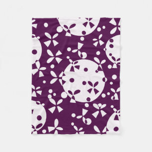 Purple Christmas Bells Holiday Pattern Fleece Blanket