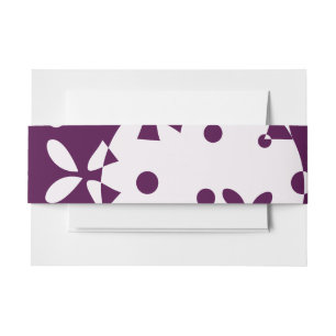Purple Christmas Bells Holiday Pattern Invitation Belly Band