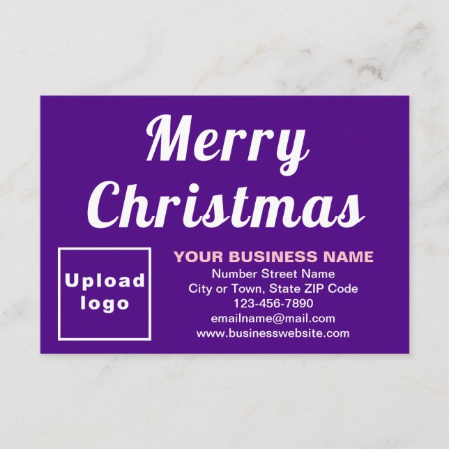 Purple | Christmas | Business | Small Flat Card (Front)