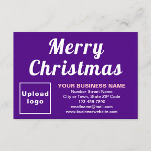 Purple; Christmas; Business; Small Flat Greeting Card