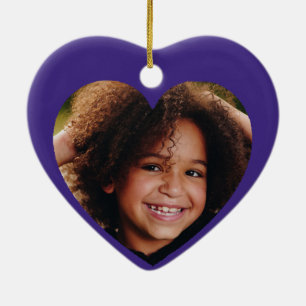 Purple Christmas Decorations, Custom Angel Heart Ceramic Tree Decoration
