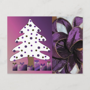 Purple Christmas Decorations Holiday Postcard