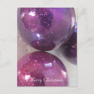 Purple Christmas Decorations Holiday Postcard
