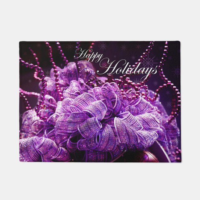 Purple Christmas -  door mat (Front)