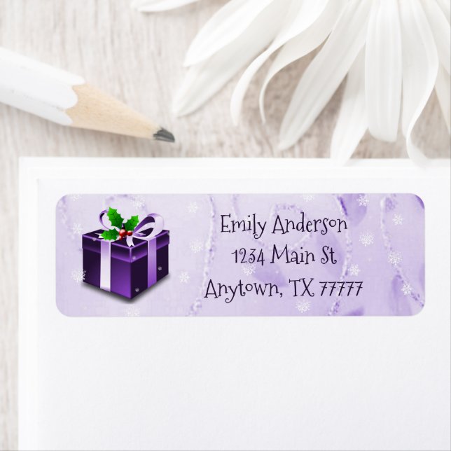 Purple Christmas Gift Address Label (Insitu)