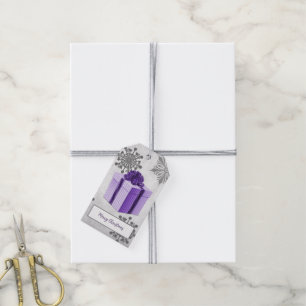 Purple Christmas Gift Holiday Gift Tag
