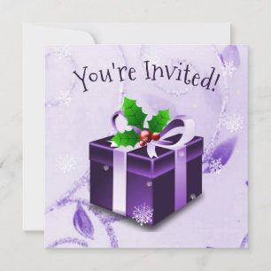 Purple Christmas Gift Invitation