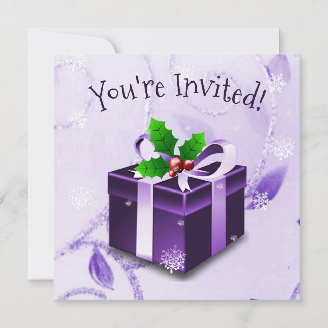 Purple Christmas Gift Invitation (Front)