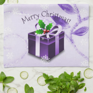 Purple Christmas Gift Kitchen Towel