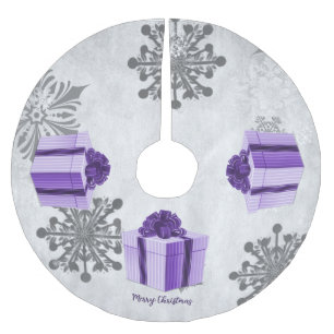Purple Christmas Gift Tree Skirt