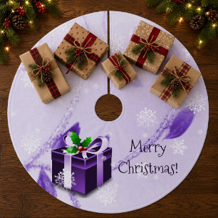 Purple Christmas Gift Tree Skirt