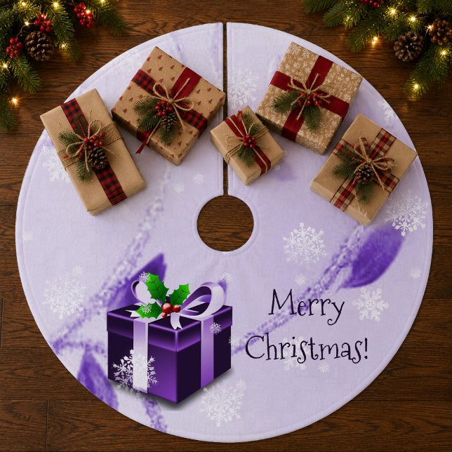 Purple Christmas Gift Tree Skirt (Purple Christmas Gift Tree Skirt)