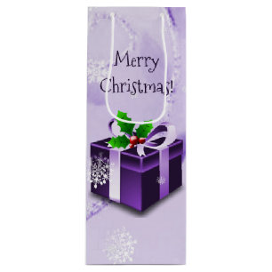 Purple Christmas Gift Wine Gift Bag