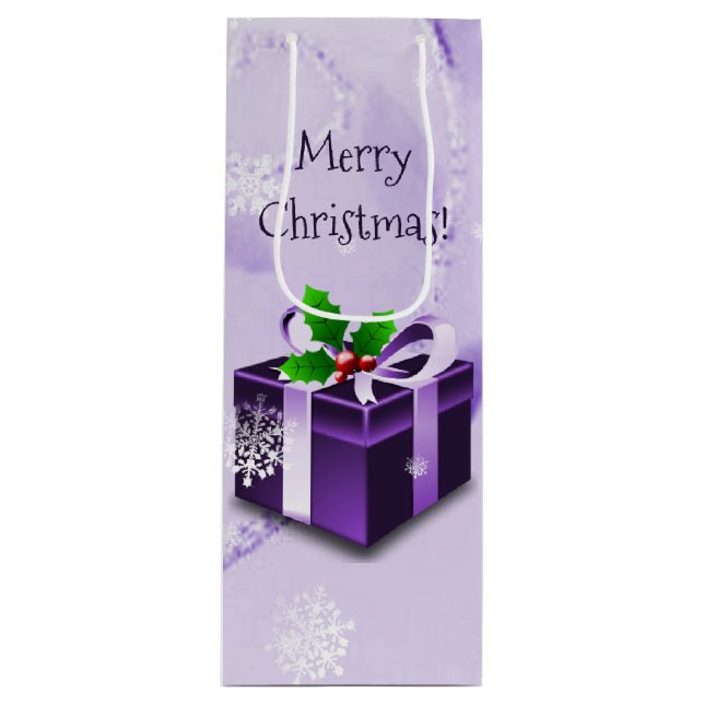 Purple Christmas Gift Wine Gift Bag (Front)