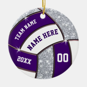 Purple, Christmas Gifts for Volleyball Players,  Ceramic Tree Decoration