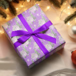 Purple Christmas Gingerbread house Holiday   Wrapping Paper<br><div class="desc">This design may be personalised by choosing the Edit Design option. You may also transfer onto other items. Contact me at colorflowcreations@gmail.com or use the chat option at the top of the page if you wish to have this design on another product or need assistance with this design. See more...</div>