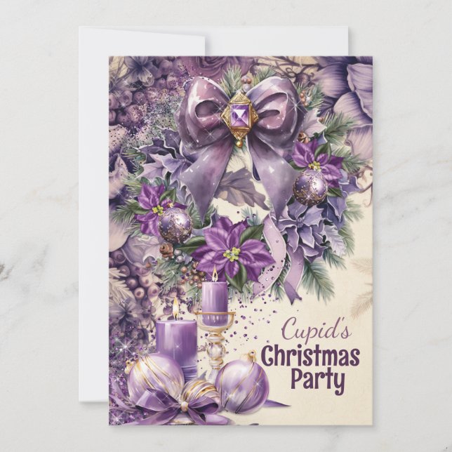 Purple Christmas Holiday Party Invitation (Front)