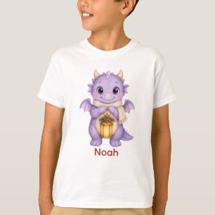 Purple Christmas Lantern Dragon Personalised Kids’ T-Shirt