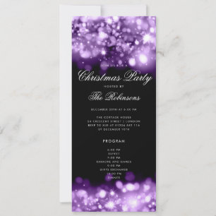 Purple Christmas Lights Invite Program & Menu