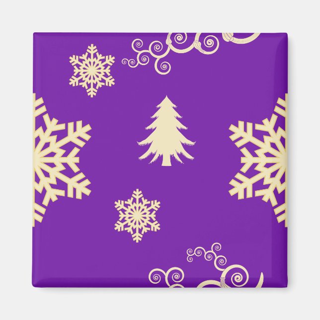 Purple Christmas Magnet (Front)