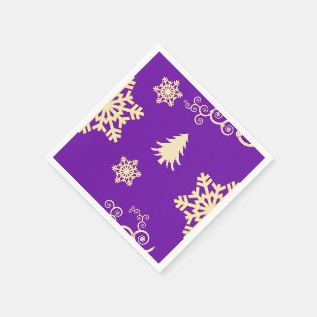 Purple Christmas Napkin (Corner)