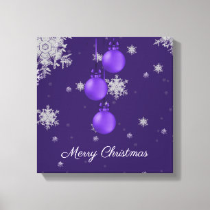 Purple Christmas Ornaments Canvas Print