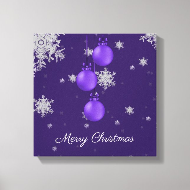 Purple Christmas Ornaments Canvas Print (Front)