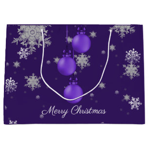 Purple Christmas Ornaments Gift Bag