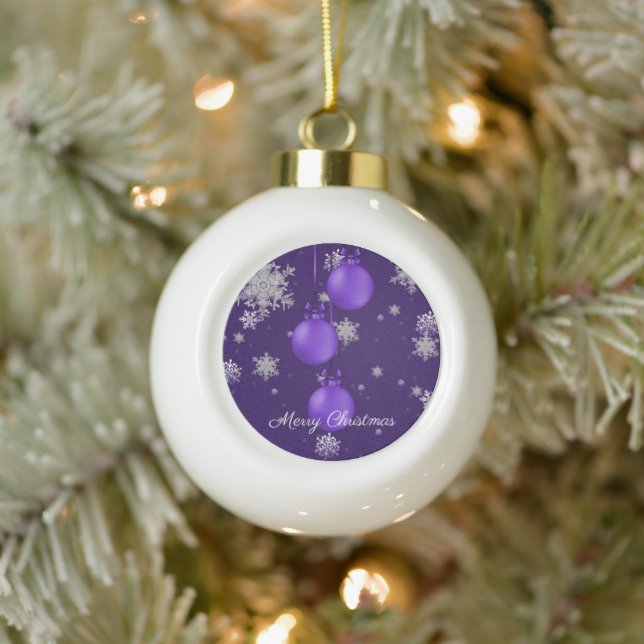 Purple Christmas Ornaments Holiday Ornament (Tree)