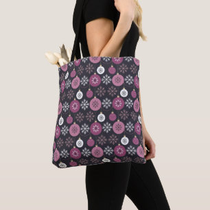 Purple Christmas Ornaments Tote Bag
