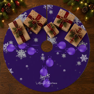 Purple Christmas Ornaments Tree Skirt