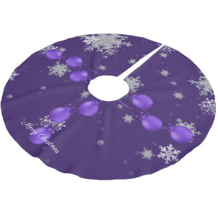 Purple Christmas Ornaments Tree Skirt