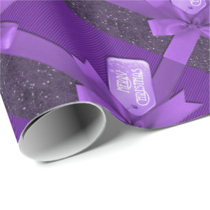Purple Christmas Package Wrapping Paper