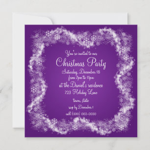 Purple Christmas Party Invitations