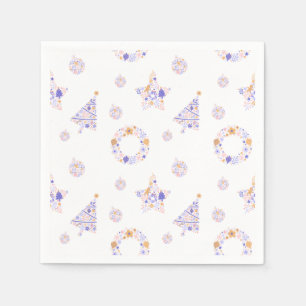 Purple Christmas Party Napkins