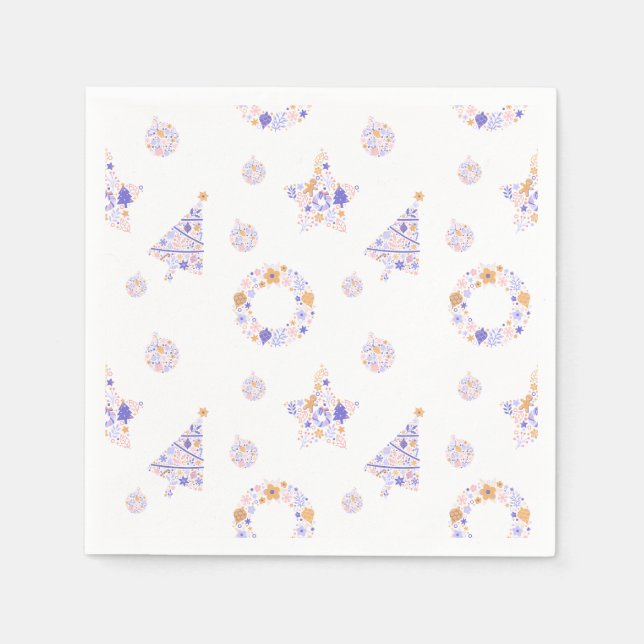 Purple Christmas Party Napkins  (Front)