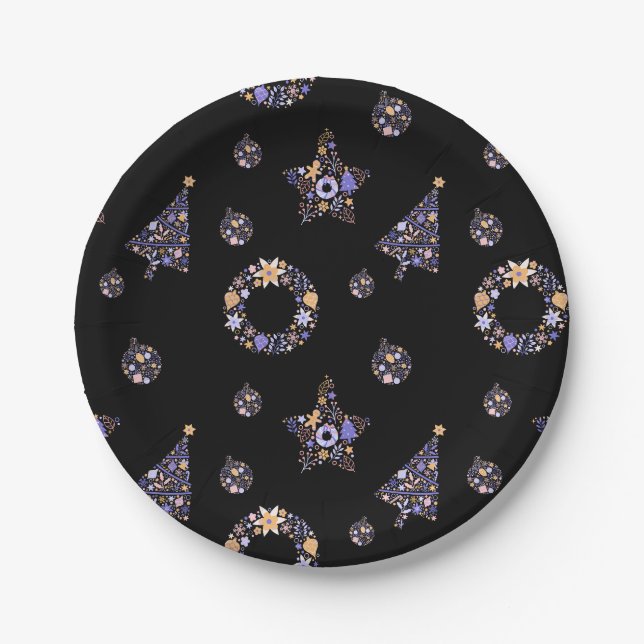 Purple Christmas Party Plates - set 2 (Front)