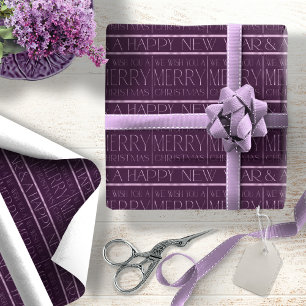 Purple Christmas Pattern#34 ID1009 Wrapping Paper