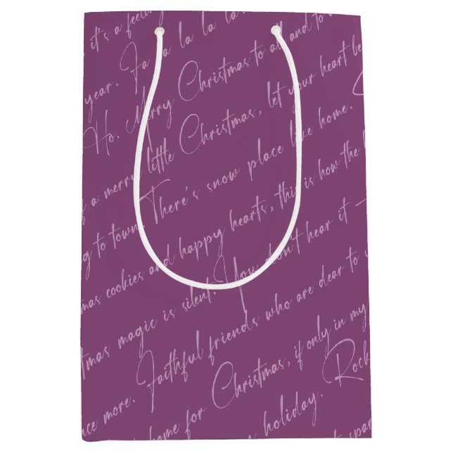 Purple Christmas Pattern#36 ID1009 Medium Gift Bag (Front)