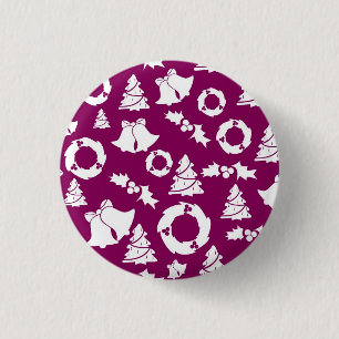 Purple Christmas Pattern 3 Cm Round Badge