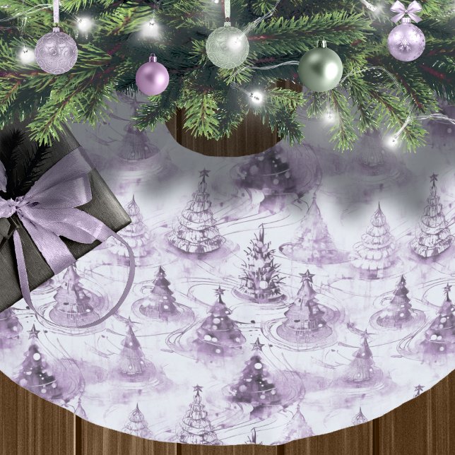 Purple Christmas Pattern#3 ID1009 Brushed Polyester Tree Skirt (Creator Uploaded)
