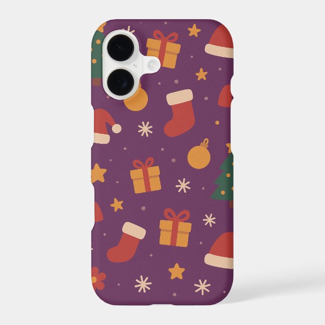 Purple Christmas Pattern Aesthetic – Cute Holiday  (Back)