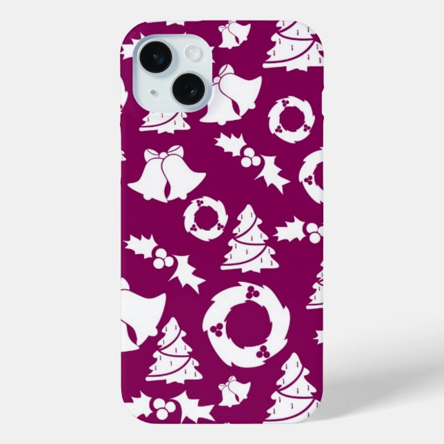 Purple Christmas Pattern Case-Mate iPhone Case (Back)