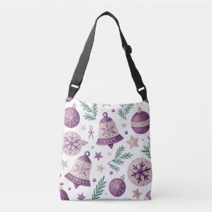 Purple Christmas Pattern Crossbody Bag