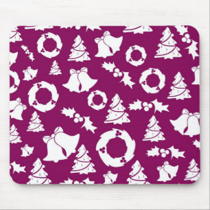 Purple Christmas Pattern Mouse Mat